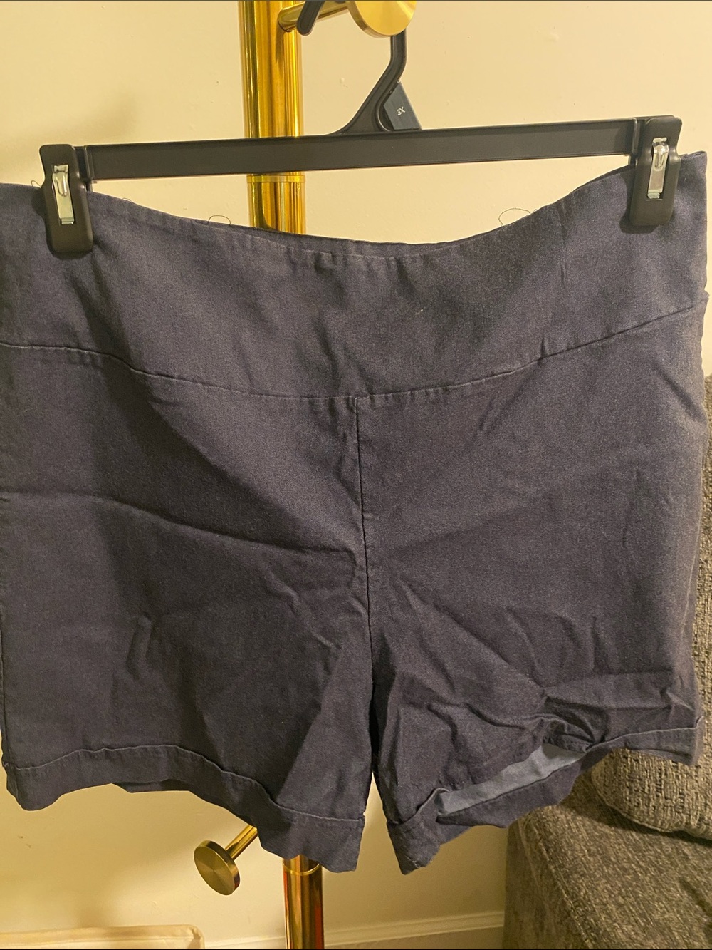 Fashion to Figure Navy High-Waist Linen Blend Shorts